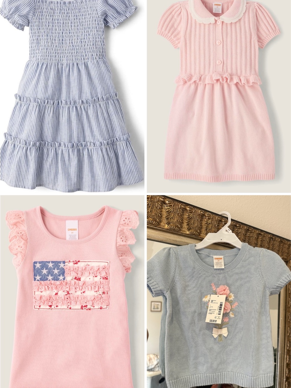 Gymboree Toddler Girl 2T Dresses Tops Summer Lot Blue Pink Girly Classic New